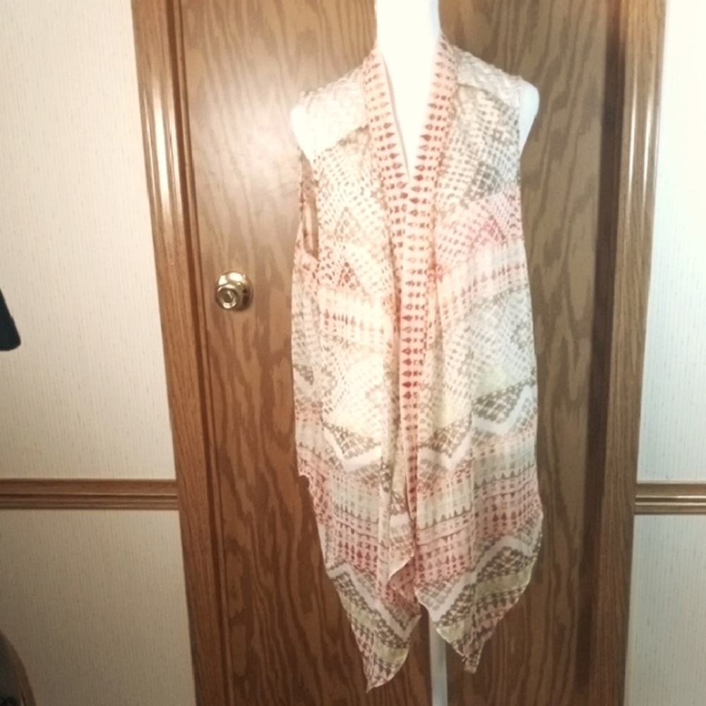 Chico's Multicolor Textured Cardigan, Mixed Media, Beachy, Boho, Granny Core